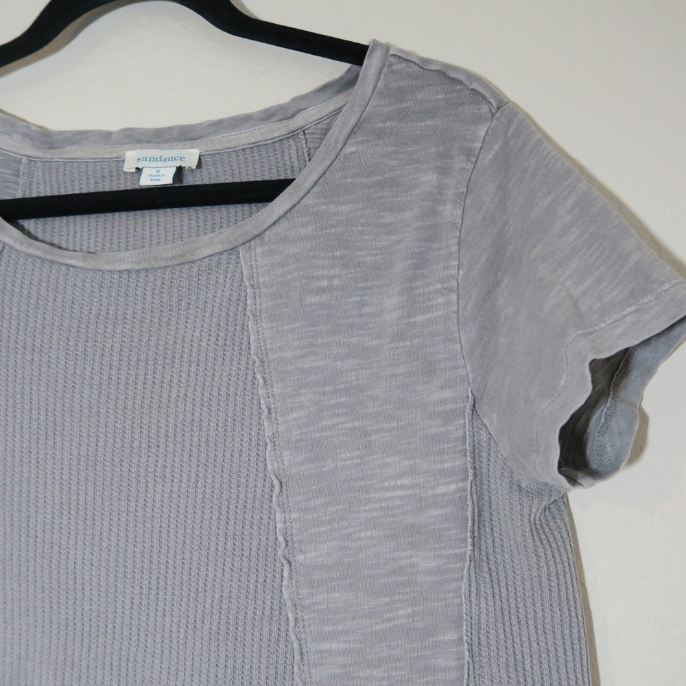 Sundance Top Waffle Knit Tunic Tee‎ Short Sleeve Casual Lightweight Oversized S - Picture 2 of 8